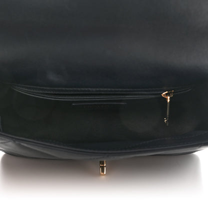 Chanel Lambskin Quilted Small Easy Carry Flap Navy 5 of 9