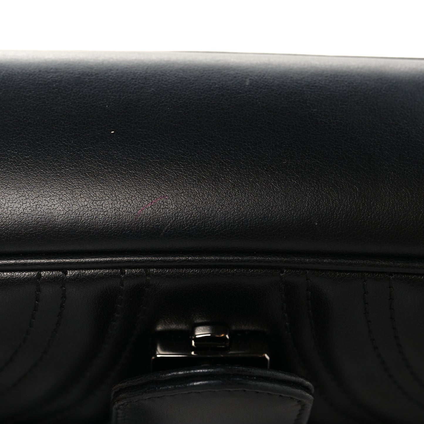Calfskin Matelasse Monochrome Mini GG Marmont Shoulder Bag Black