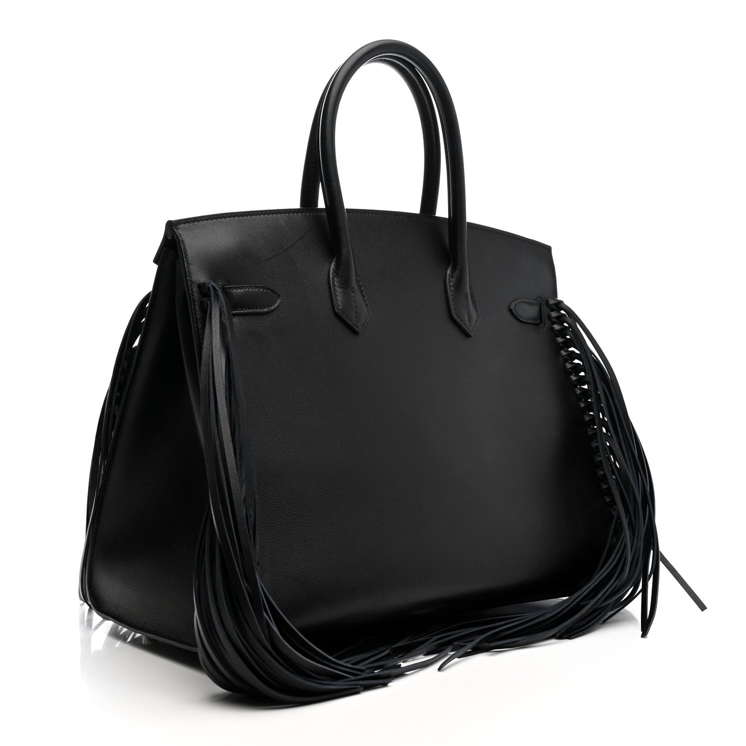 Hermes Evergrain Birkin Sellier Anate Fringed 35 Black 3 of 28