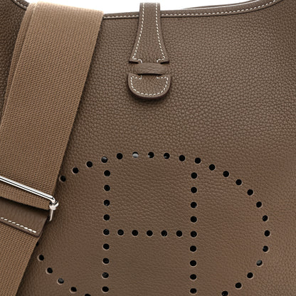 Hermes Taurillon Clemence Evelyne III PM Etoupe 8 of 11