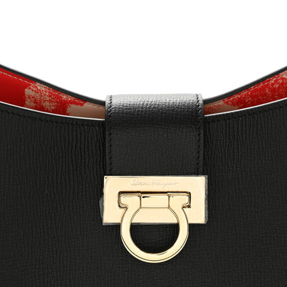 Salvatore Ferragamo Calfskin Trifolio Shoulder Bag Black 8 of 10