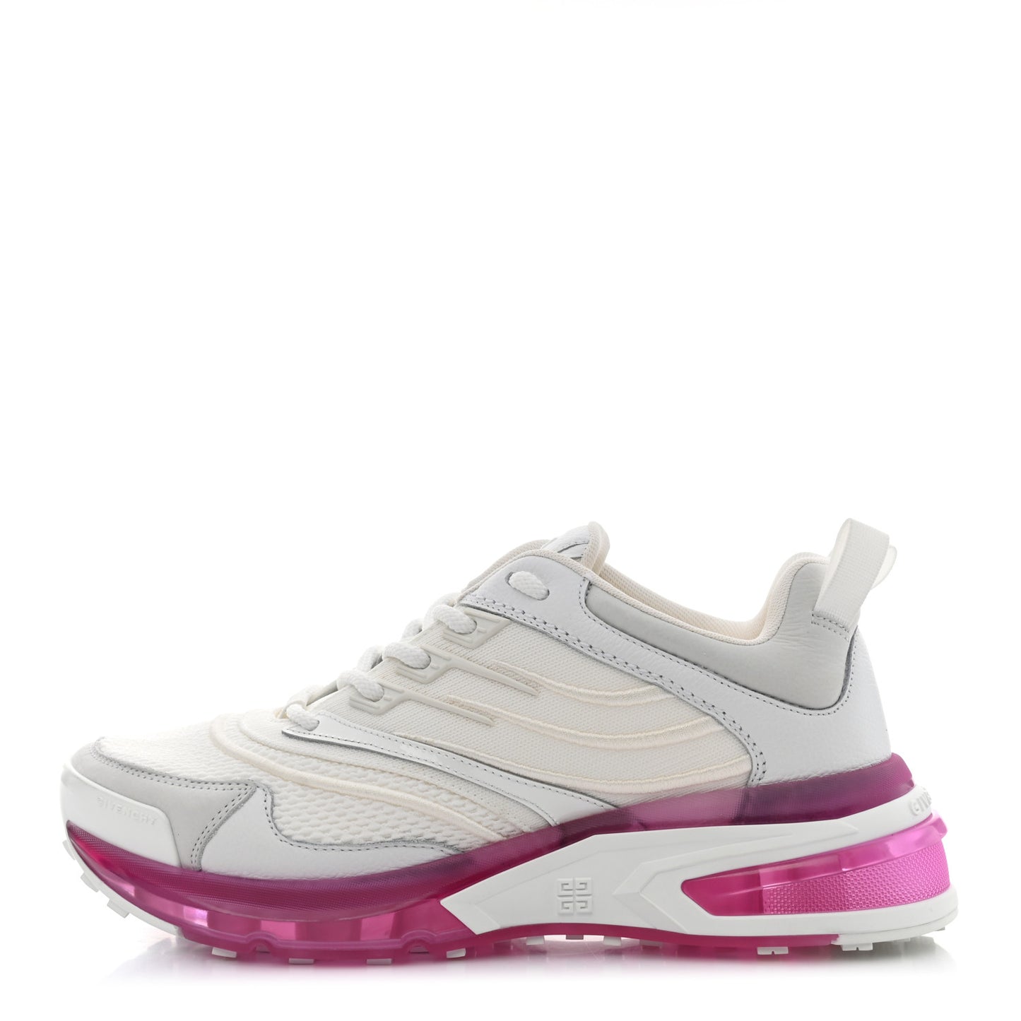 Calfskin Mesh Technical Canvas GIV 1 Sneakers 39 White Pink
