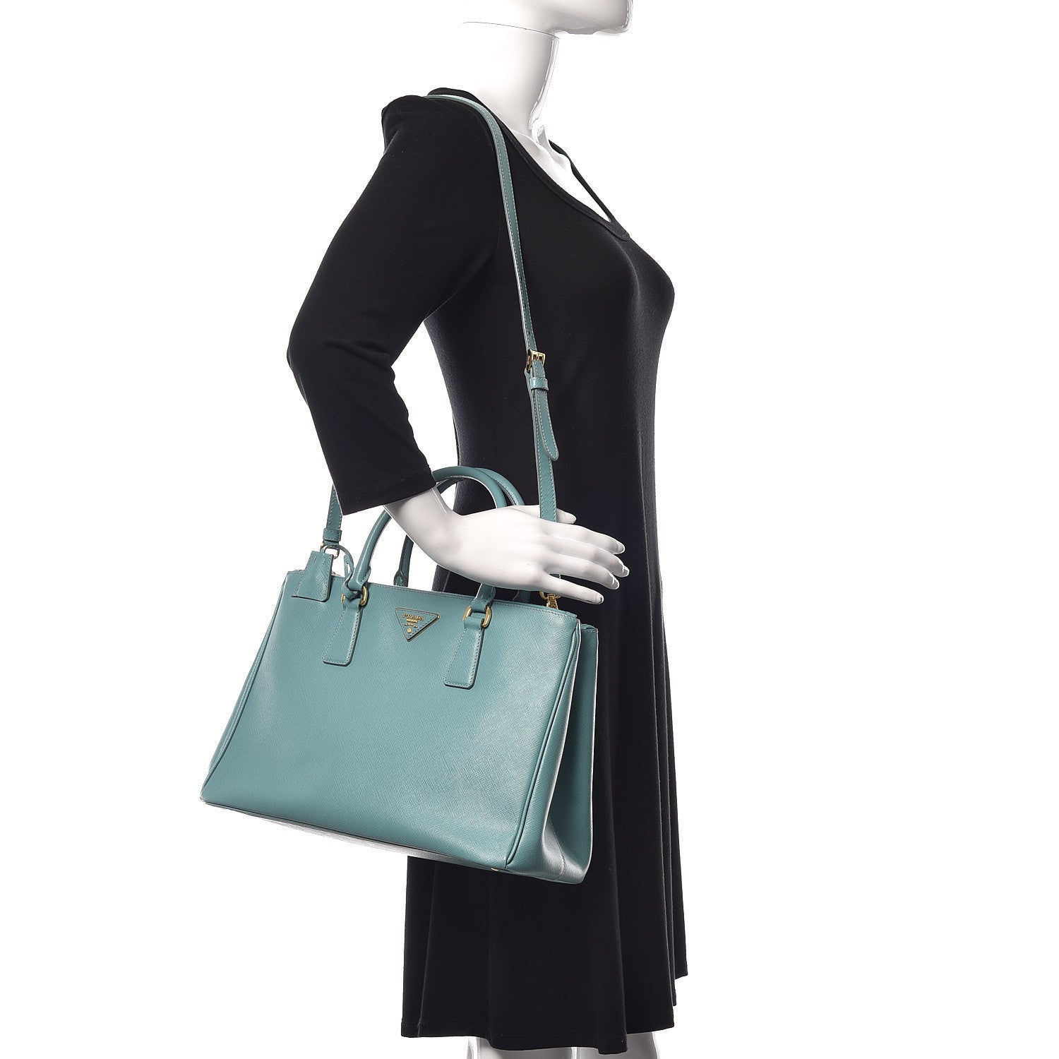 Prada Saffiano Medium Galleria Double Zip Tote Anice 2 of 17
