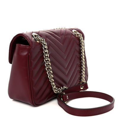 Gucci Calfskin Matelasse Small GG Marmont Shoulder Bag Rosso Ancora Red 3 of 11