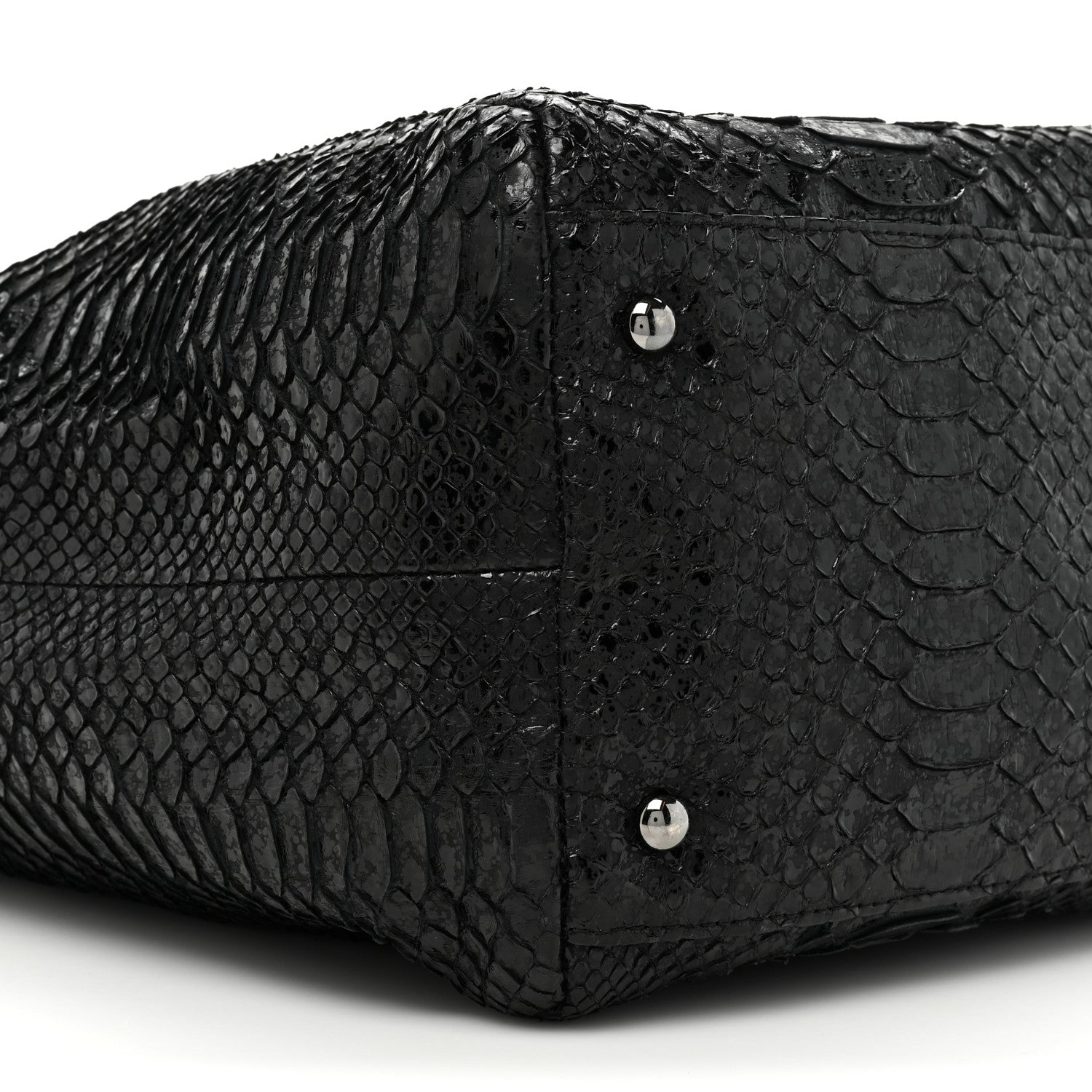 Chanel Snakeskin Accordion Tote Black 9 of 15