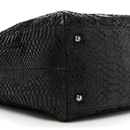 Chanel Snakeskin Accordion Tote Black 9 of 15