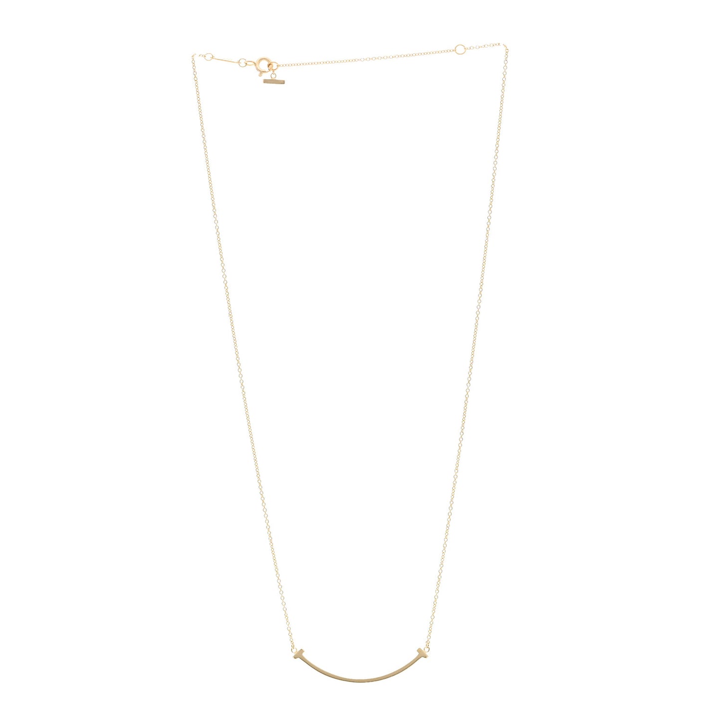 18K Yellow Gold Medium T Smile Pendant Necklace