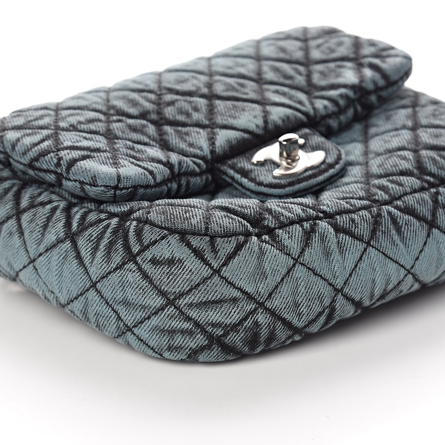 Denim Quilted Denimpression Small Flap Blue Black