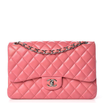 Chanel Lambskin Quilted Jumbo Double Flap Pink 1 of 7