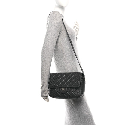 Chanel Lambskin Quilted Messenger Bag Dark Navy 2 of 11