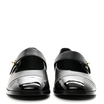 Chanel Calfskin Patent Mary Janes Flats 39 Black 2 of 9