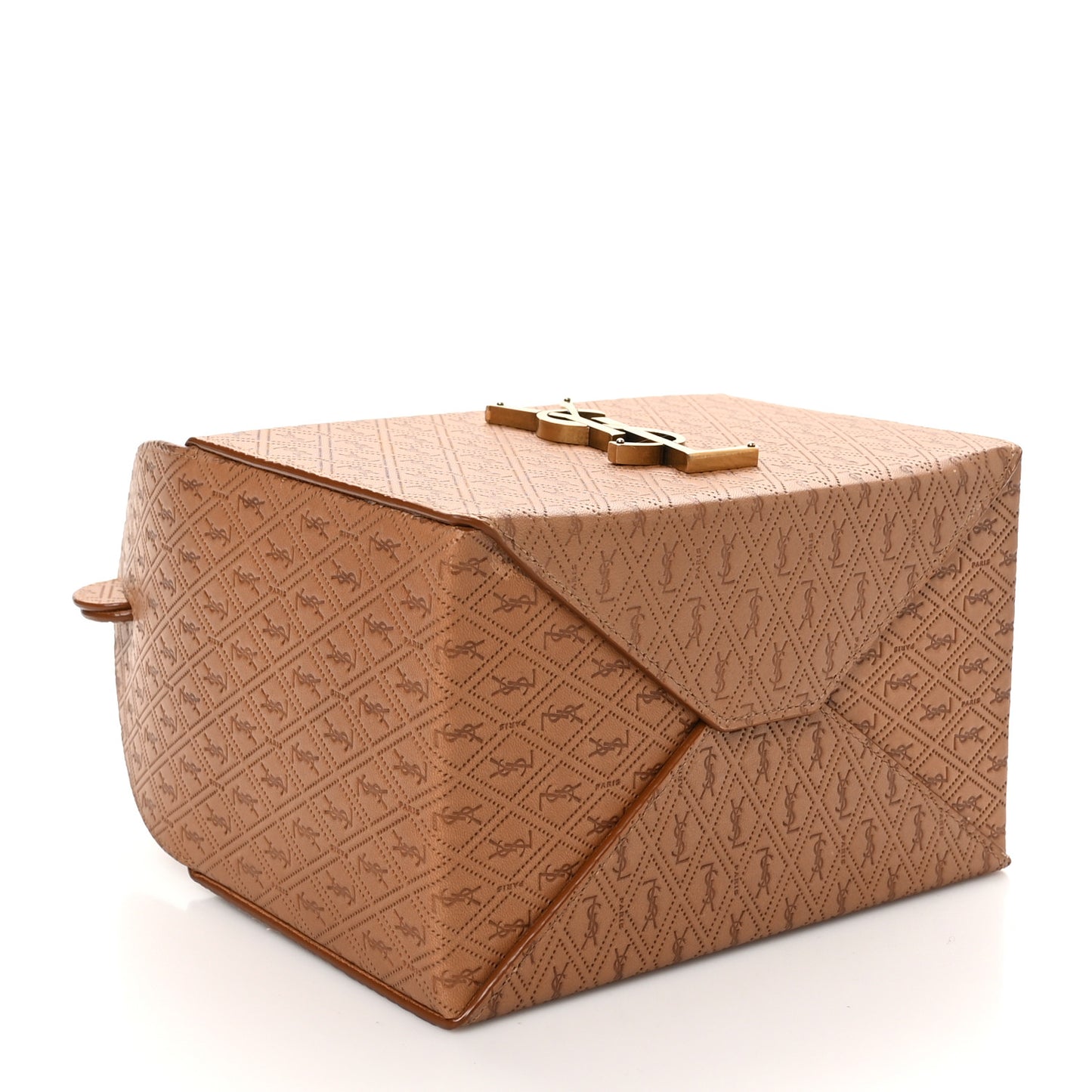 Calfskin Monogram Take Away Box Dusty Vintage Brown Gold
