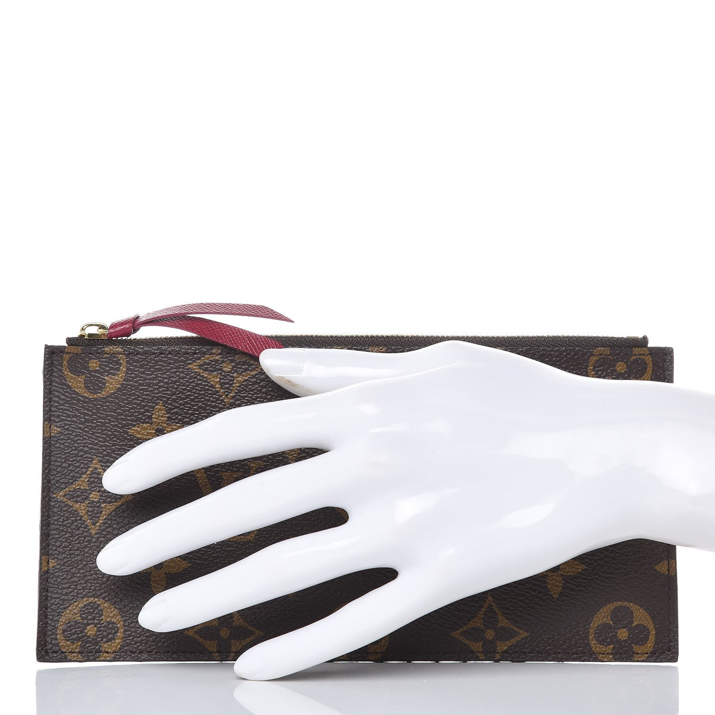 Monogram Felicie Chain Wallet Zippered Insert Fuchsia