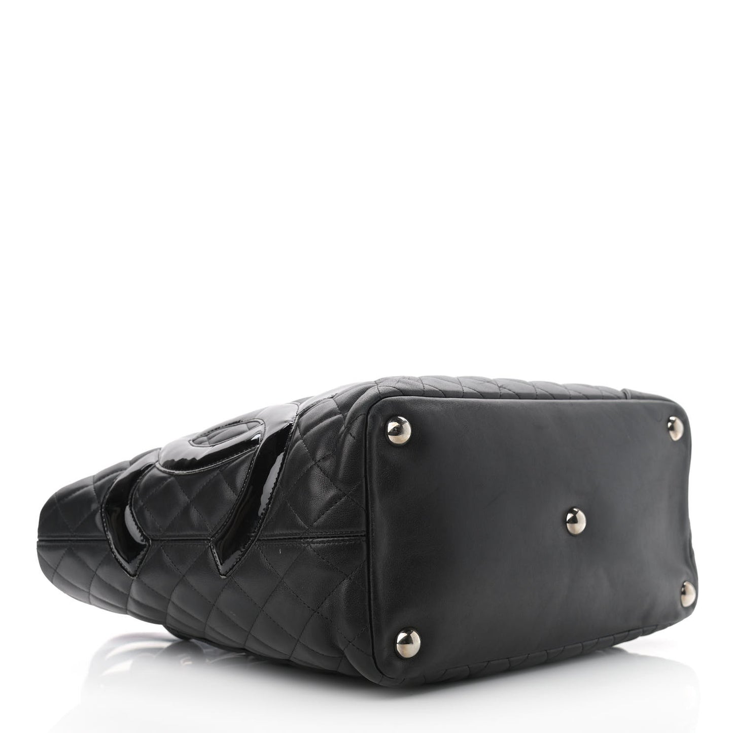 Calfskin Quilted Large Cambon Tote Black