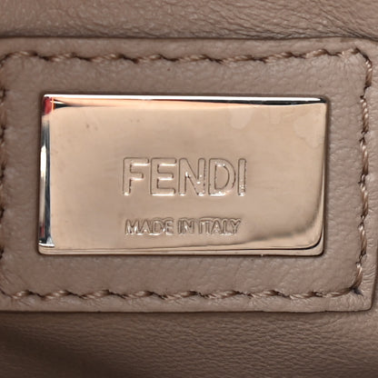 Fendi Nappa Embroidered Flower Scalloped Mini Peekaboo Iconic Satchel Grigio Polvere 6 of 12