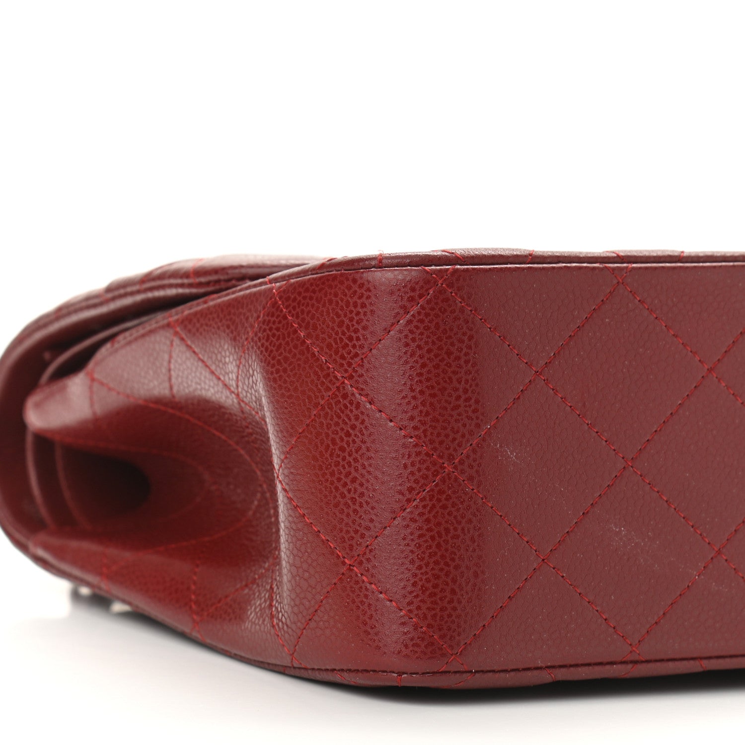 Chanel Caviar Quilted Jumbo Double Flap Dark Red 11 of 16