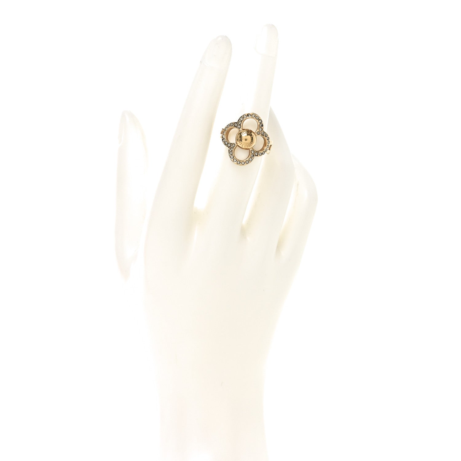 Louis Vuitton Strass Encrusted Flower Power Ring L 2 of 5