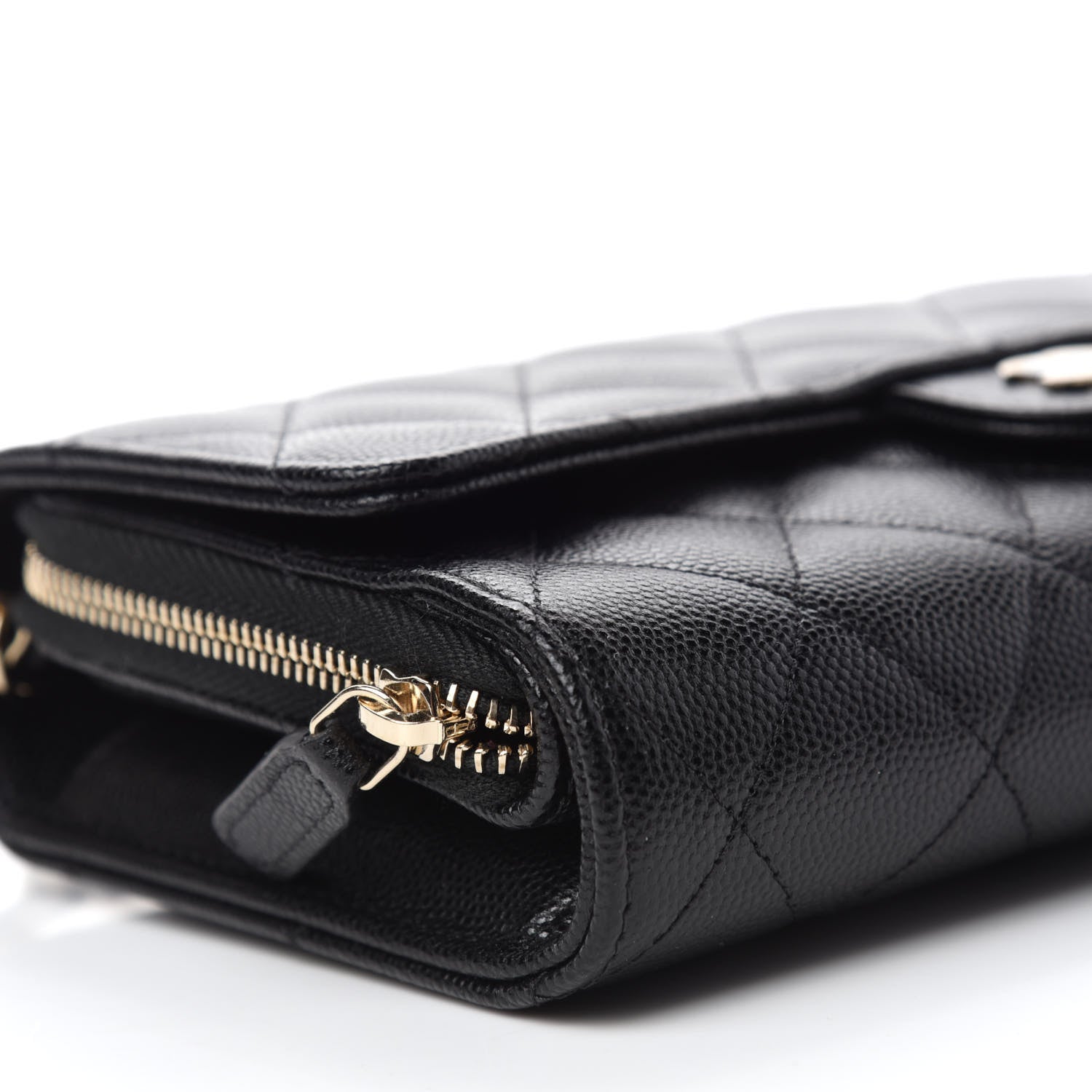 Chanel Caviar Quilted Phone Holder Wallet on Removable Chain Black 6 of 12