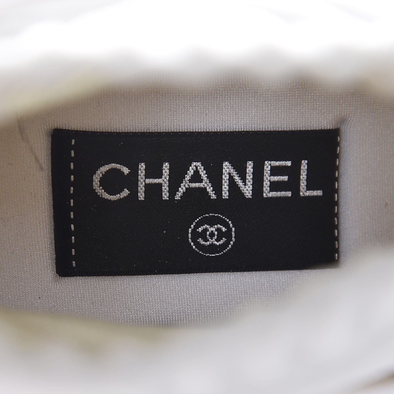 Chanel Stretch Fabric CC Sneakers 39 White 6 of 10
