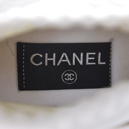 Chanel Stretch Fabric CC Sneakers 39 White 6 of 10