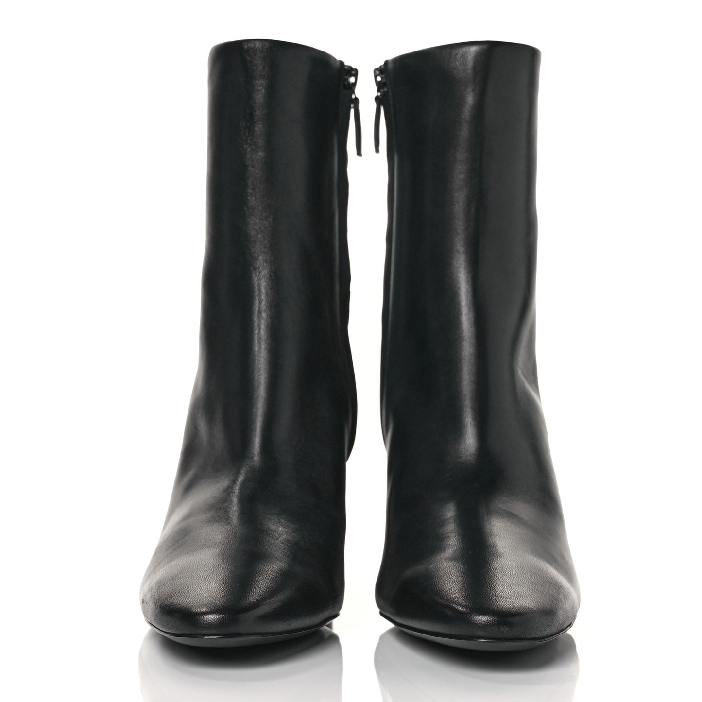 Shiny Sheepskin 20mm Oval Booties 40 Black