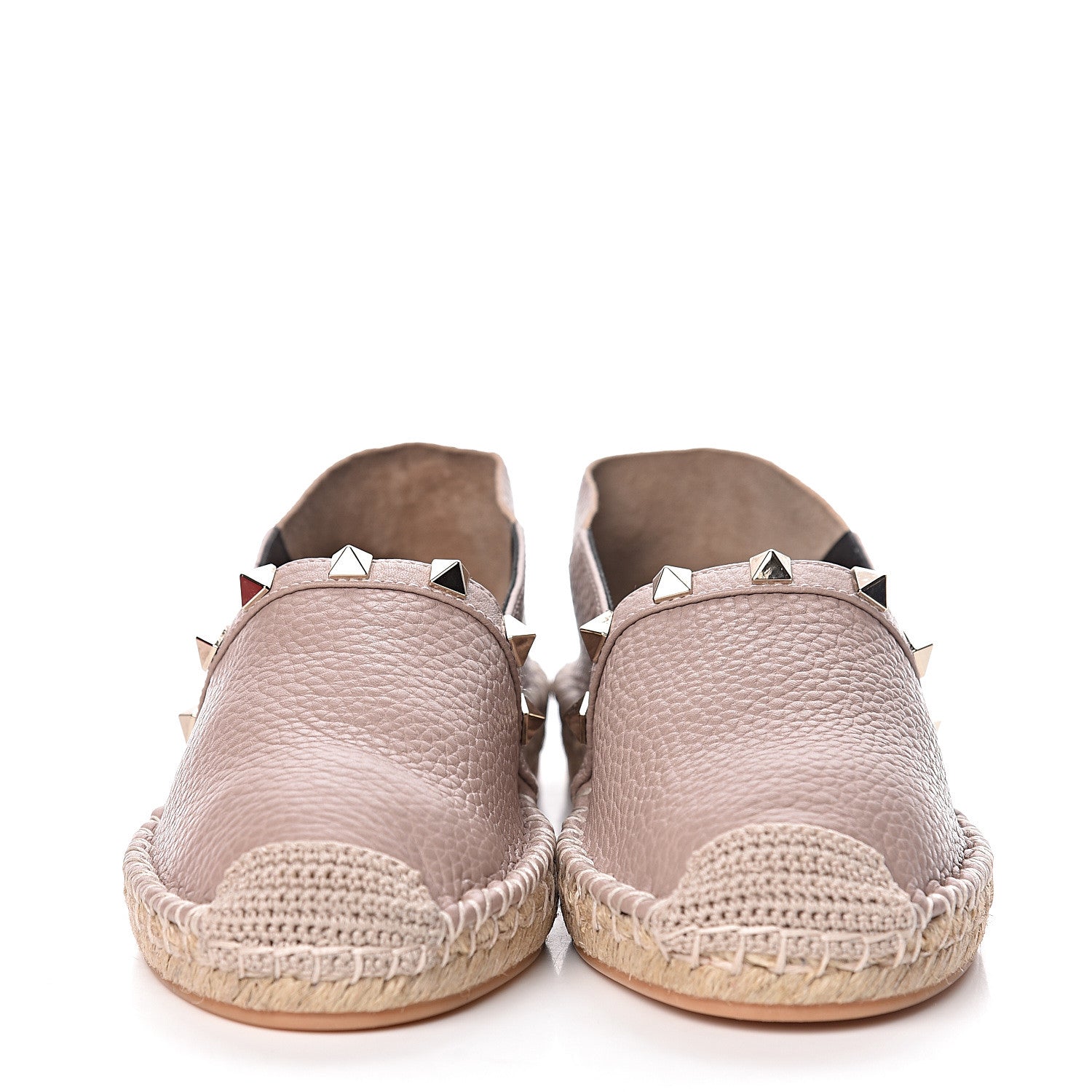 Valentino Garavani Pebbled Calfskin Rockstud Espadrilles 35 Poudre 2 of 8