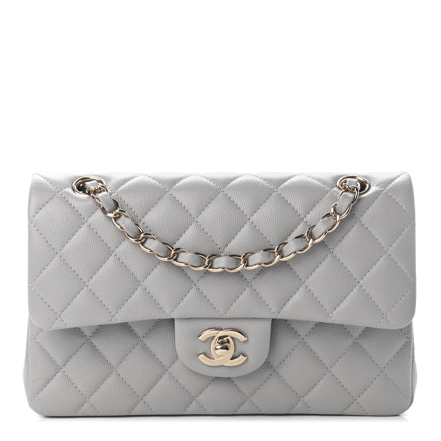 Chanel Caviar Quilted Small Double Flap Grey 1 of 9