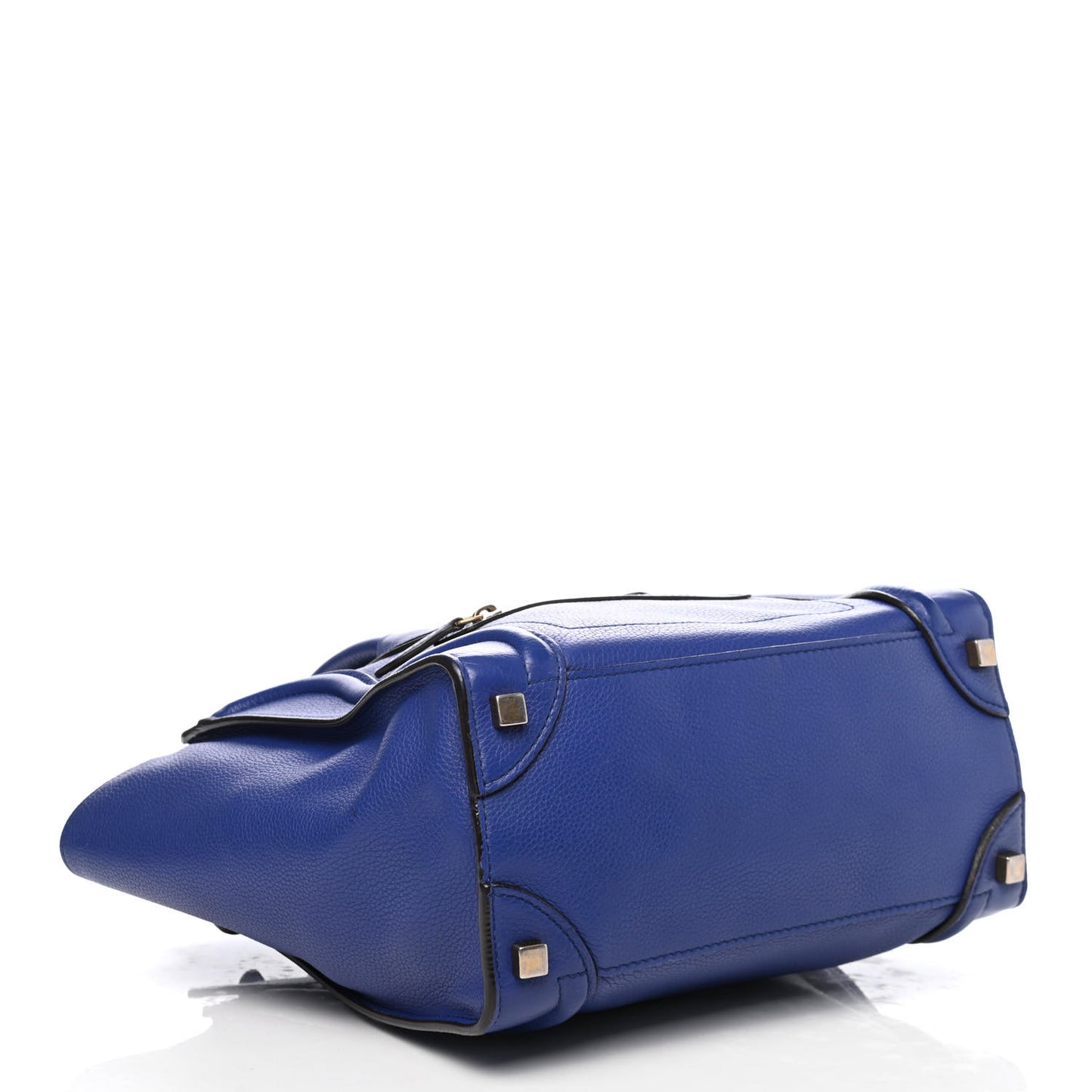 Drummed Calfskin Micro Luggage Indigo