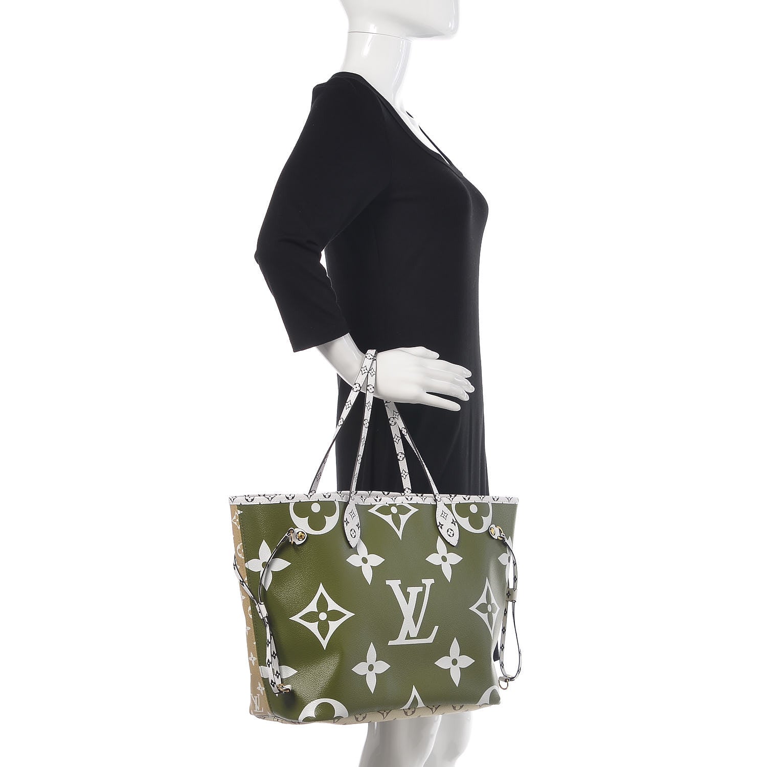 Louis Vuitton Monogram Giant Neverfull MM Kaki 2 of 10