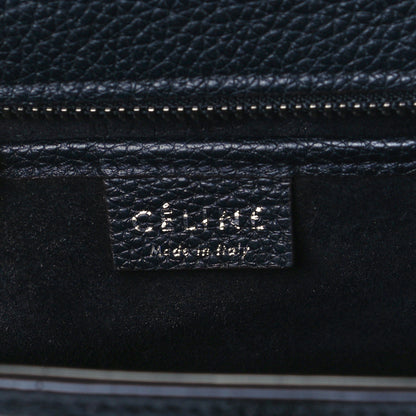 Celine Drummed Calfskin Nano Luggage Black 6 of 10