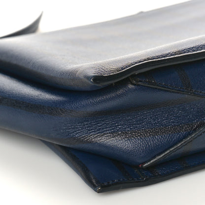 Celine Grained Calfskin Striped Tri-Fold Clutch Midnight 7 of 8