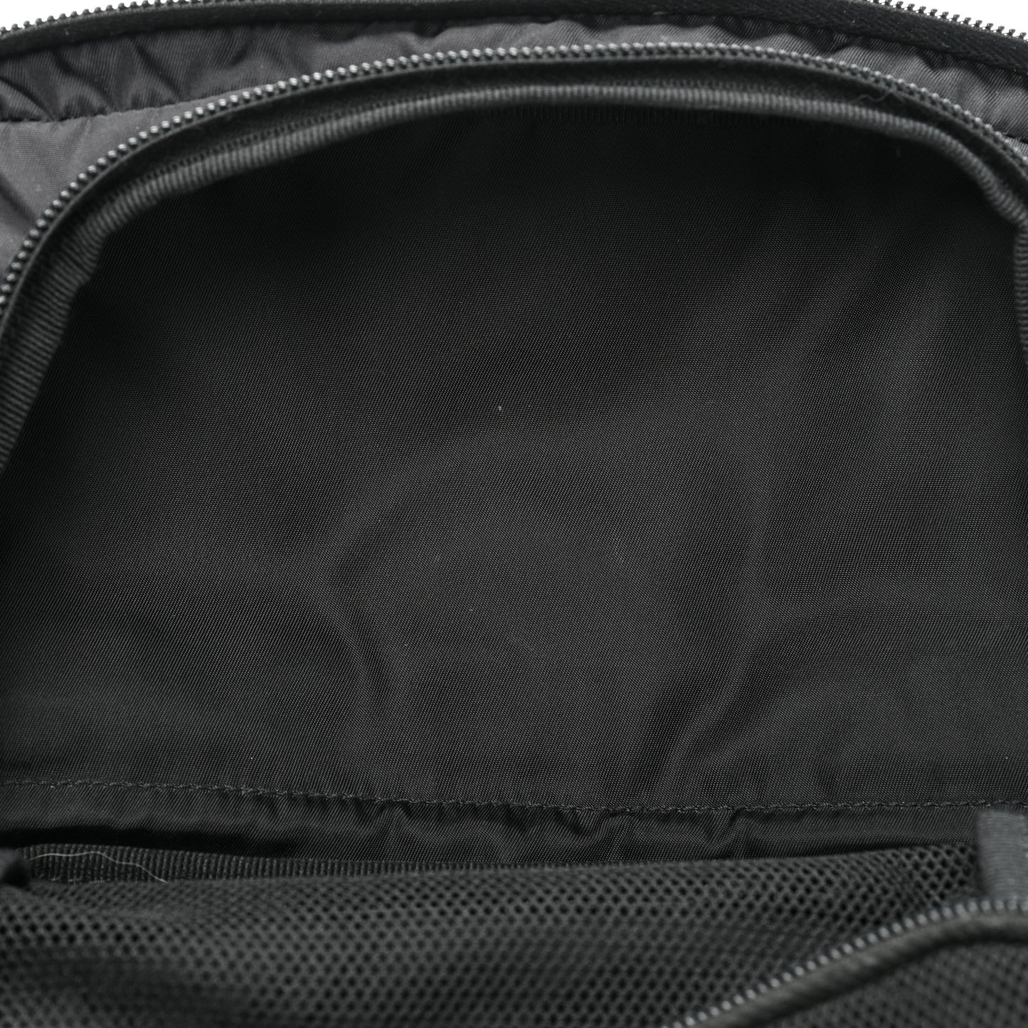 Nylon Vela Saffiano Pouch Black