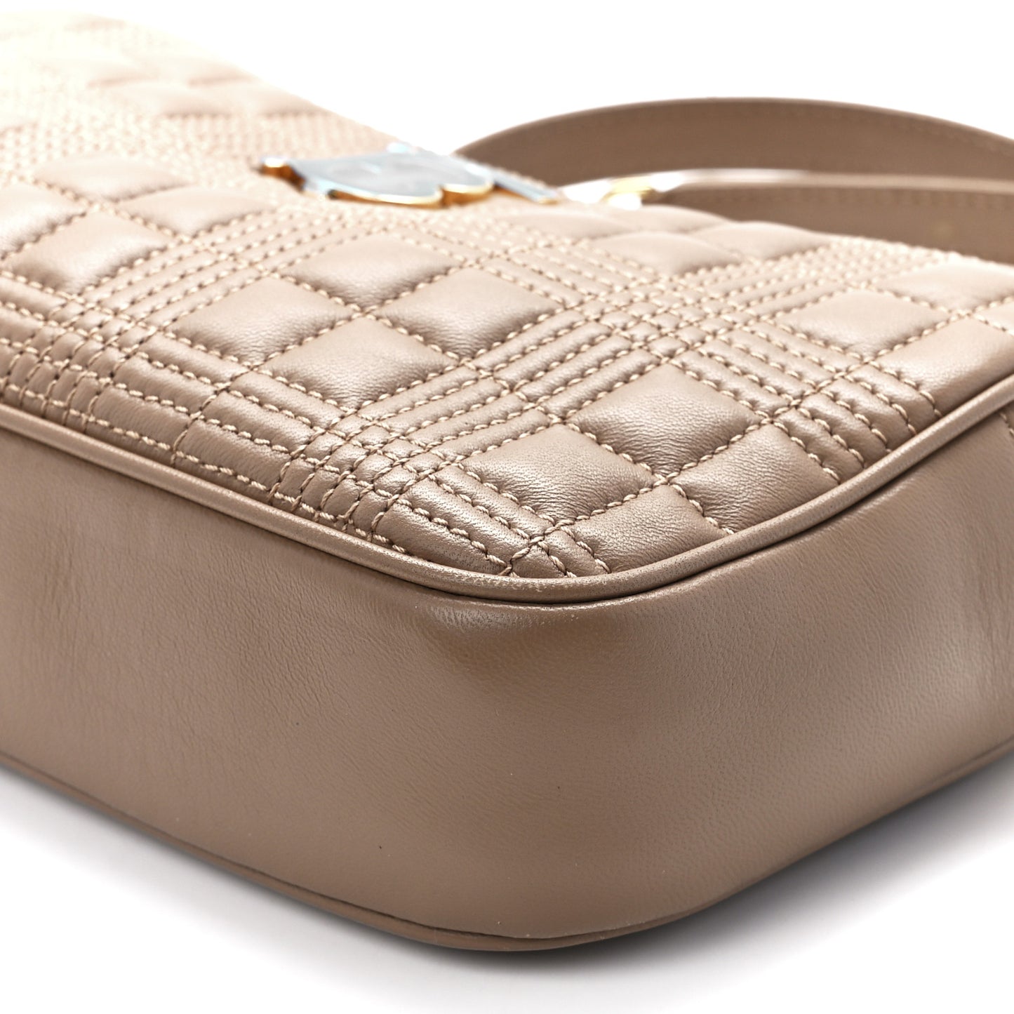 Lambskin Quilted Mini Lola Camera Bag Beige