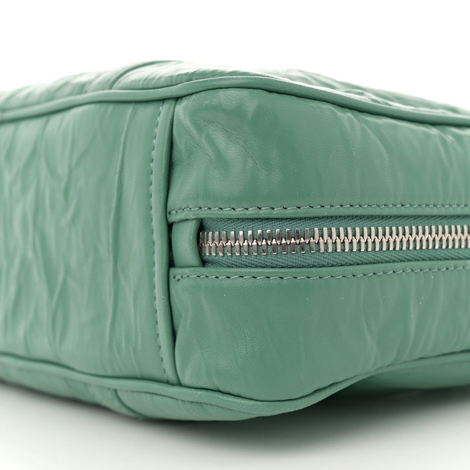 Prada Nappa Antique Medium Re-Edition 2001 Two Handle Bag Green 10 of 12