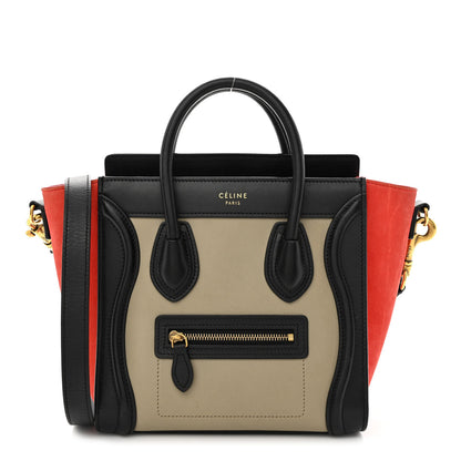 Celine Smooth Calfskin Nubuck Nano Tri-Color Luggage Beige 1 of 11
