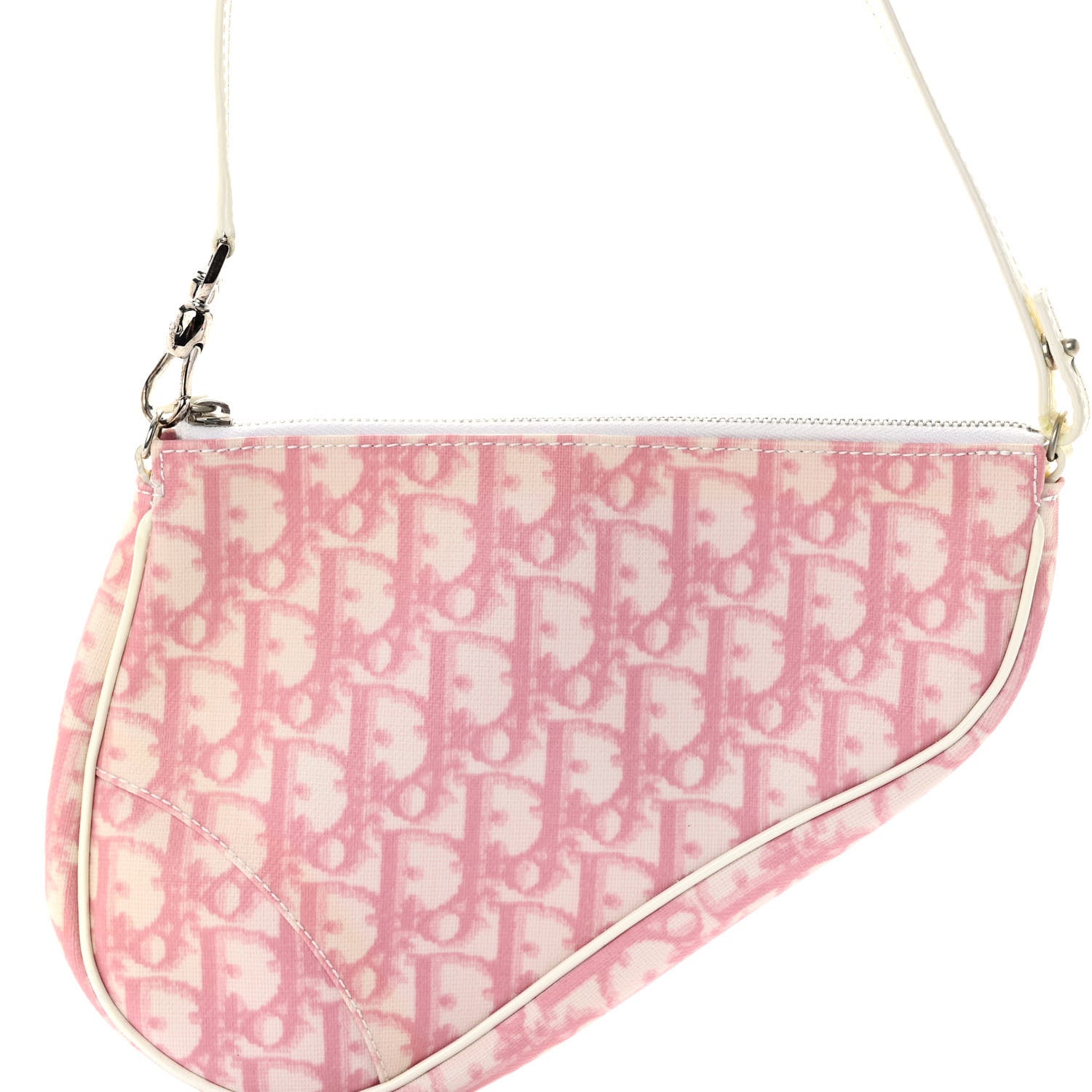 Christian Dior Monogram Mini Saddle Pochette Pink 8 of 13