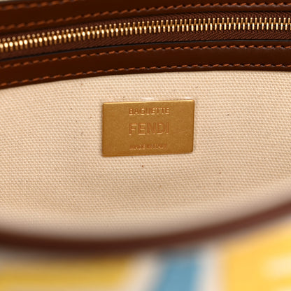 Fendi X SARA COLEMAN Canvas Vitello King Seta FF Fish Eye Embroidered Baguette Grezzo Multicolor Ghianda 6 of 9