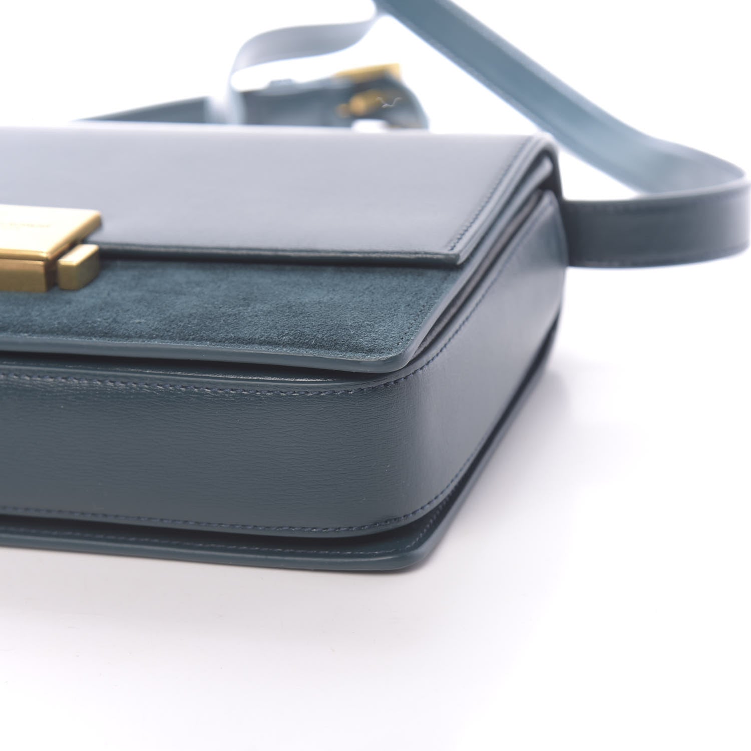 Saint Laurent Smooth Calfskin Suede Medium Bellechasse Dark Turquoise 9 of 9