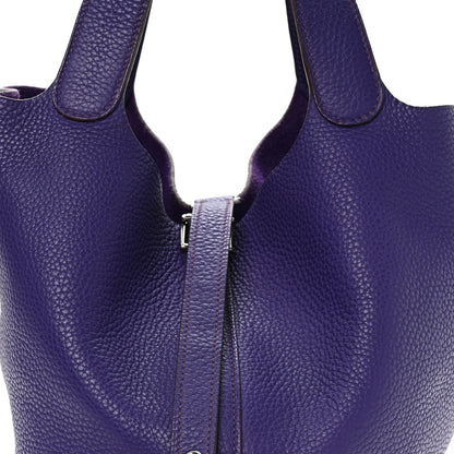 Hermes Taurillon Clemence Picotin Lock 26 GM Iris 7 of 11