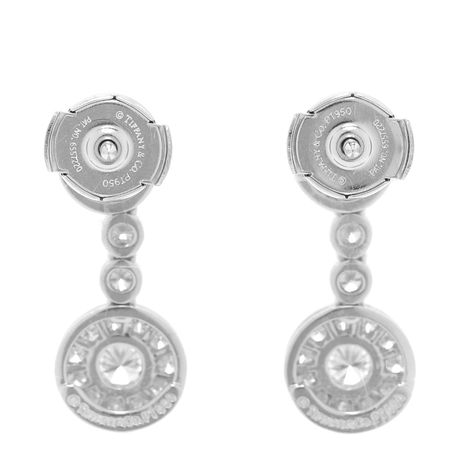 Tiffany Earrings Platinum Diamond Circlet Drop Earrings 3 of 4
