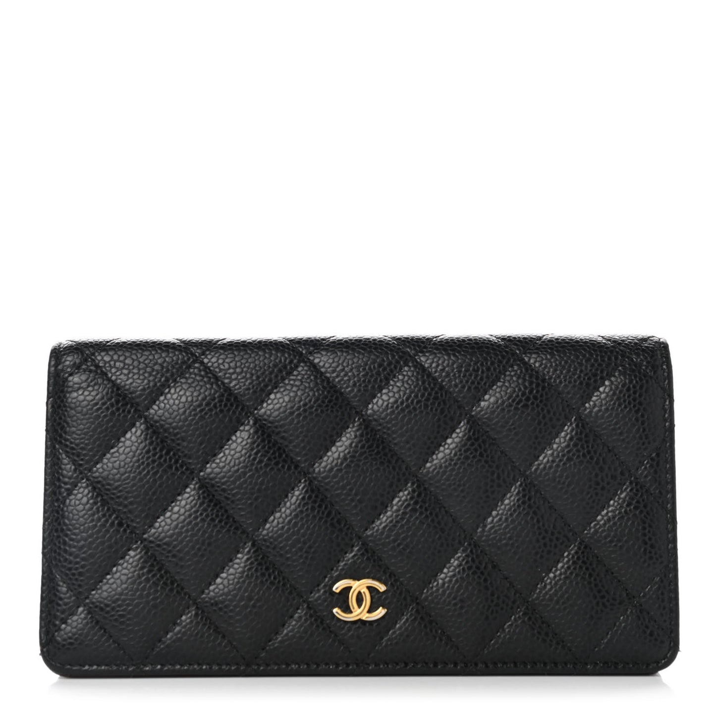 Caviar Quilted Yen Wallet Black
