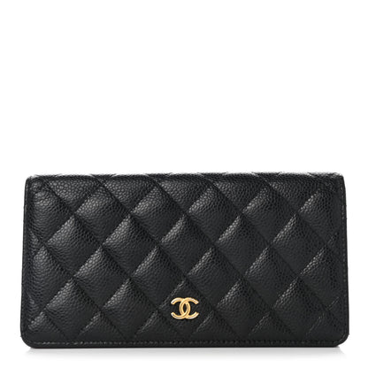 Chanel Caviar Quilted Yen Wallet Black 1 of 13