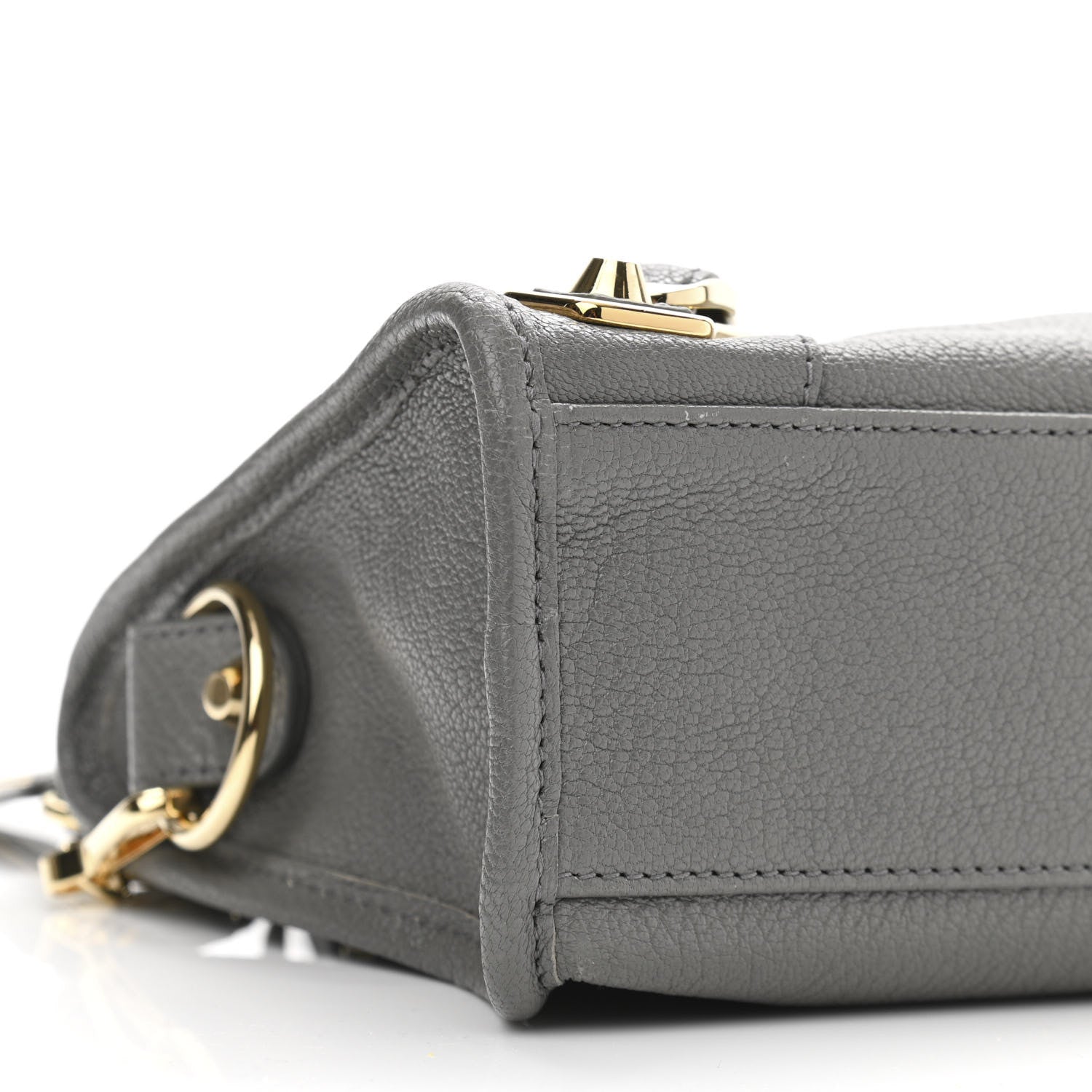 Balenciaga Chevre Gold Metallic Edge Hardware Mini City Gris Acier 8 of 9