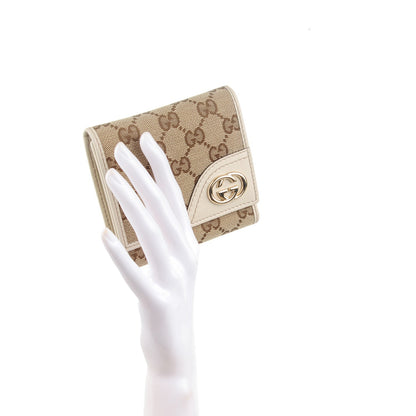 Gucci Monogram Britt Tri Fold Wallet Off White 2 of 7