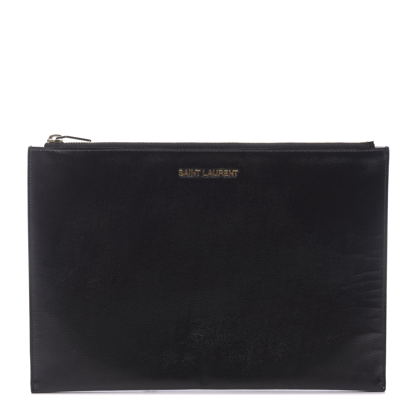 Grain de Poudre Medium Zip Clutch Black