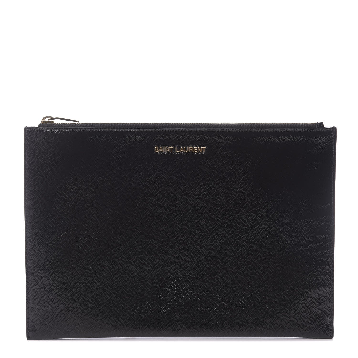 Saint Laurent Grain de Poudre Medium Zip Clutch Black 1 of 7