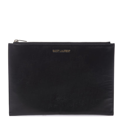 Saint Laurent Grain de Poudre Medium Zip Clutch Black 1 of 7