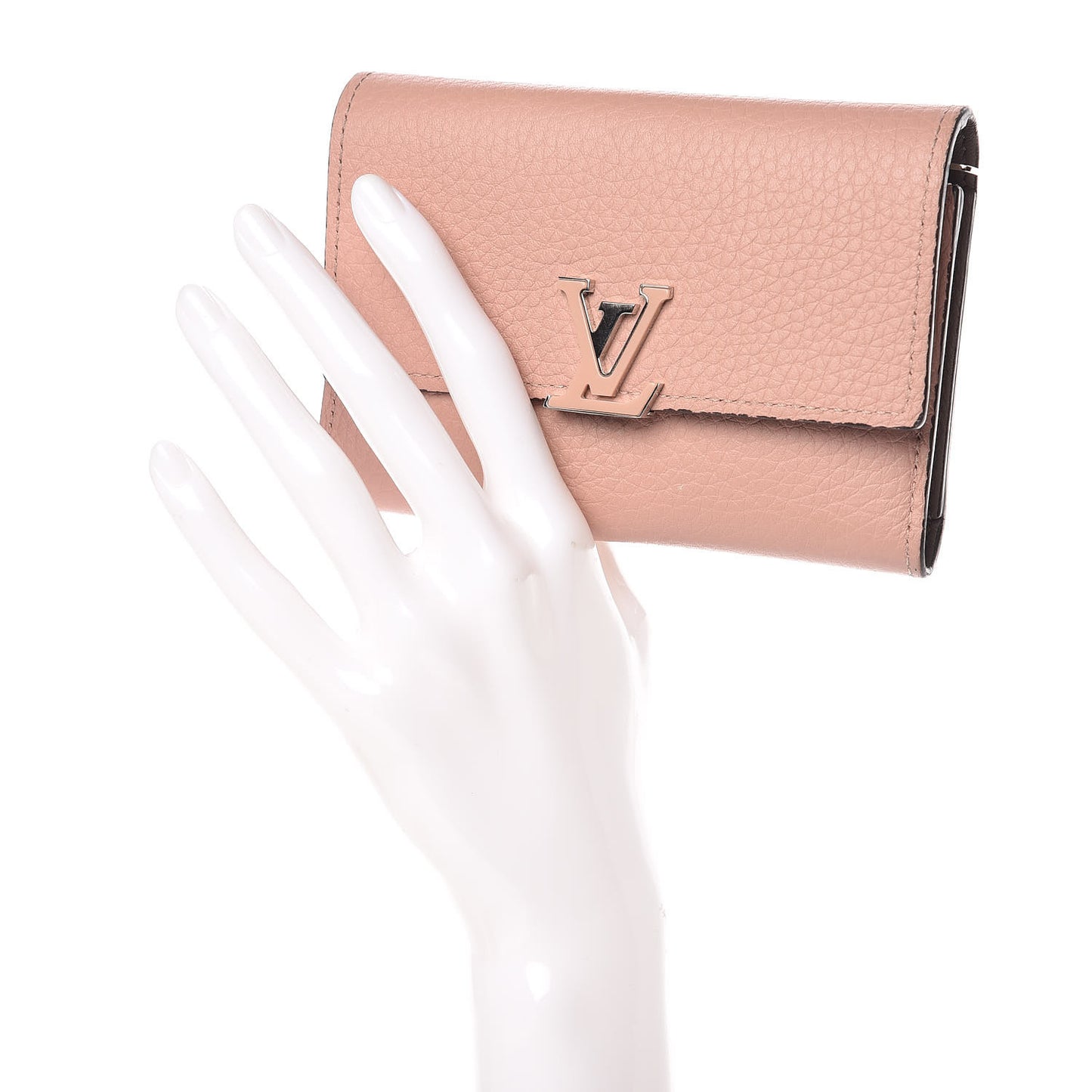 Taurillon Capucines Compact Wallet Magnolia