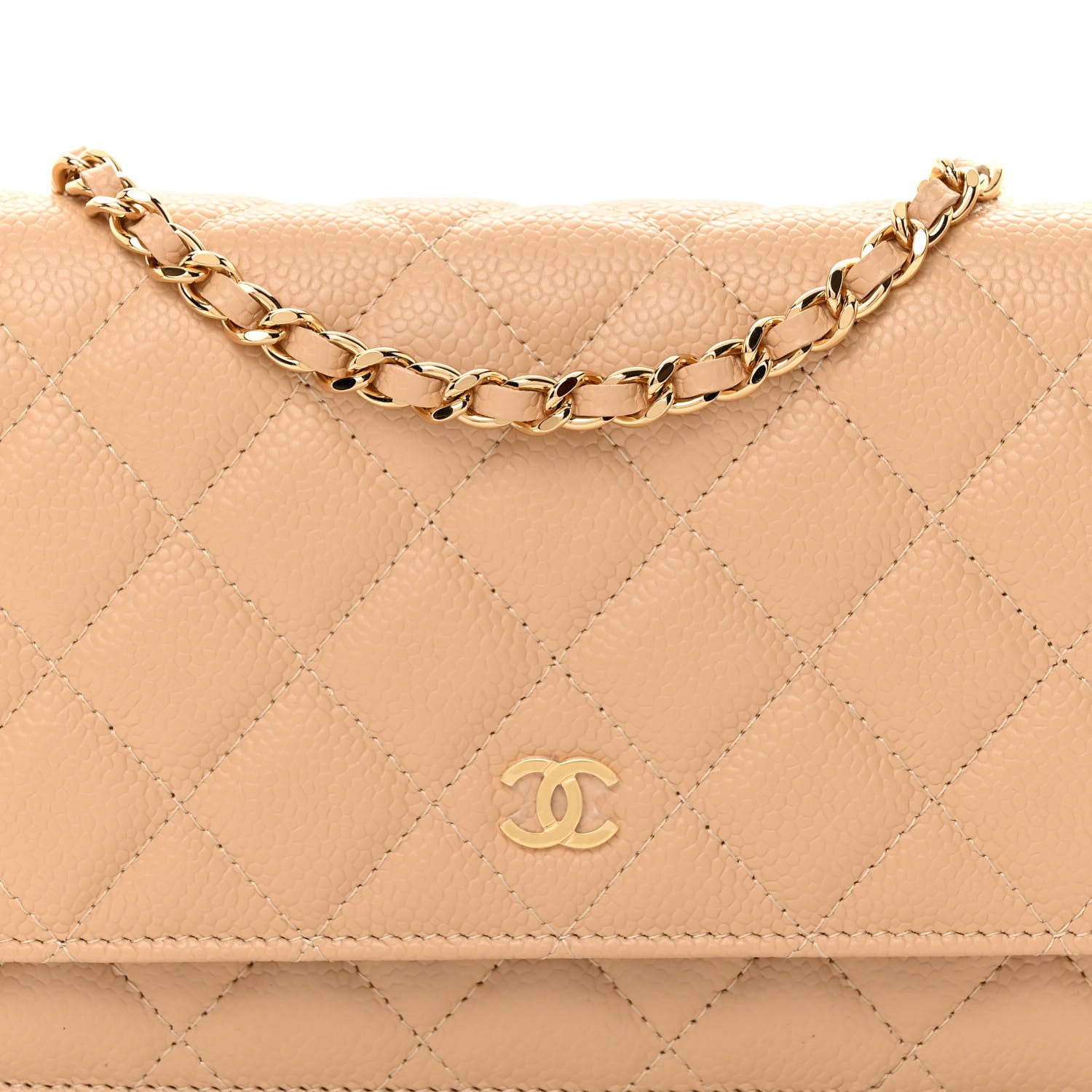 Chanel Caviar Quilted Wallet on Chain WOC Beige Clair 8 of 10