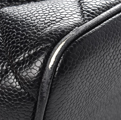 Caviar Quilted Medallion Tote Black